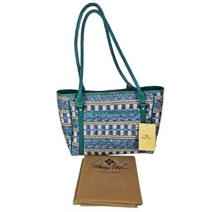 Patricia Nash Teal Woven Cameley Tote NWT